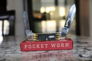 Case XX  Canoe  Pocket Worn 25th Ann. Olive Green Bone