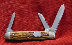 OLD VINTAGE I*XL GEORGE WOSTENHOLM SHEFFIELD ENGLAND LARGE CATTLE KNIFE GENUINE OLD STAG 1800'S