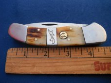 Wild Turkey Handmade Large Slip Joint Folding Pocket Knife Solingen, German Steel! Burned Stage Bone