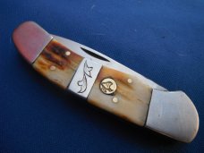 Wild Turkey Handmade Large Slip Joint Folding Pocket Knife Solingen, German Steel! Burned Stage Bone