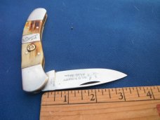 Wild Turkey Handmade Large Slip Joint Folding Pocket Knife Solingen, German Steel! Burned Stage Bone