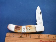 Wild Turkey Handmade Large Slip Joint Folding Pocket Knife Solingen, German Steel! Burned Stage Bone