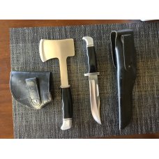 Buck knife and hatchet set - 119 fixed blade and 106 hatchet both with maker’s sheaths Buck knife and hatchet set - 119 fixed blade and 106 hatchet both with maker’s sheaths