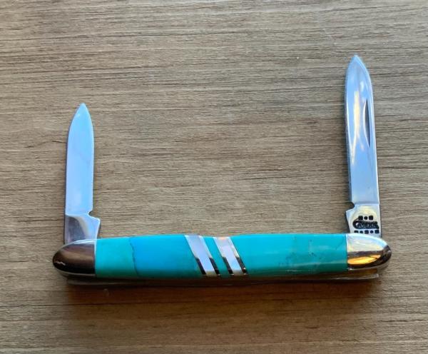 CASE Exotic Pen Knife Turquoise / Mother of Pearl Presentation Box