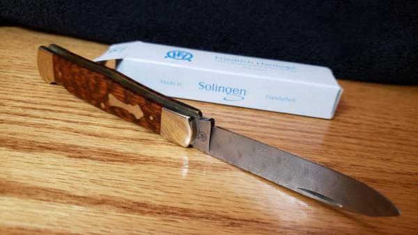 fredrich Hartkopf German Handmade Snakewood Damascus 300 Layer Marcus Baumbach Knife New in box.