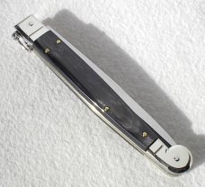 NEW ITALIAN AGA CAMPOLIN 12" SICILIANO RING PULL BRAZILIAN HORN 4 MILL BLADE NICKEL SILVER BOLSTERS
