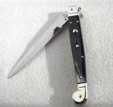 NEW ITALIAN AGA CAMPOLIN 12" SICILIANO RING PULL BRAZILIAN HORN 4 MILL BLADE NICKEL SILVER BOLSTERS