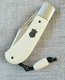 Vincenzo Balistreri Elephant Ivory Lanny slipjoint,4" closed..Lanyard..Ivory bead..filework 440C Vincenzo Balistreri Elephant Ivory Lanny slipjoint,4" closed..Lanyard..Ivory bead..filework 440C