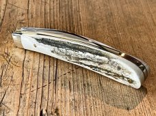 A Wright & Son "Ettrick" Carving knife with Stag Scales and Curved Wharncliffe Blade