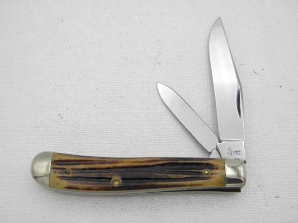 Queen Cutlery #51 Dogleg Jack Winterbottom bone: 3 1/2” closed, 1955–1957