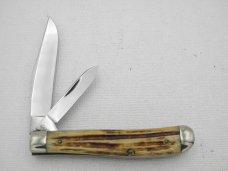 Queen Cutlery #51 Dogleg Jack Winterbottom bone: 3 1/2” closed, 1955–1957