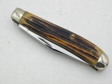 Queen Cutlery #51 Dogleg Jack Winterbottom bone: 3 1/2” closed, 1955–1957