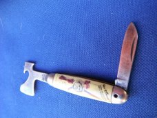 Vintage Davy Crockett Hatchet Bottle Opener Pocket Knife  Prov. RI USA!!!