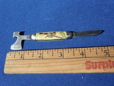 Vintage Davy Crockett Hatchet Bottle Opener Pocket Knife  Prov. RI USA!!!