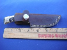 Original Made in USA Custom fixed blade knife, stag engraved handle with Sheath USA Made!! Original Made in USA Custom fixed blade knife, stag engraved handle with Sheath USA Made!!