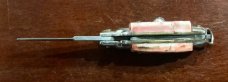 Miniature Switchblade Knife, Made In Italy, Marked Inox, Older Style, Beautiful Red Stag Handle Miniature Switchblade Knife, Made In Italy, Marked Inox, Older Style, Beautiful Red Stag Handle