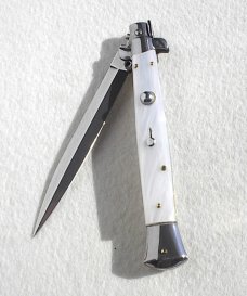 NEW 11" FRANK BELTRAME ACRYLIC WHITE PEARL ITALIAN STILETTO