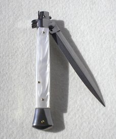 NEW 11" FRANK BELTRAME ACRYLIC WHITE PEARL ITALIAN STILETTO