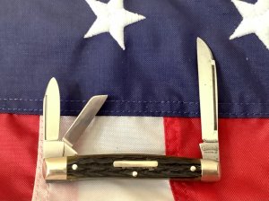 Used Crandall (Case XX?)  Whittler w Green Bone Handles & Rectangle Shield 