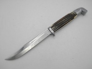 Queen Cutlery #95 Hunting Knife: 9 1/2” overall with a 5” -1960, stainless steel blade, 