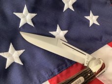 Vintage Ka-Bar 5 1/2” Single Blade Folding Hunter Knife w/ Great Bone Handles -NOS & NM Vintage Ka-Bar 5 1/2” Single Blade Folding Hunter Knife w/ Great Bone Handles -NOS & NM