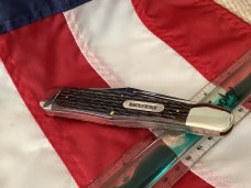 Vintage Ka-Bar 5 1/2” Single Blade Folding Hunter Knife w/ Great Bone Handles -NOS & NM Vintage Ka-Bar 5 1/2” Single Blade Folding Hunter Knife w/ Great Bone Handles -NOS & NM