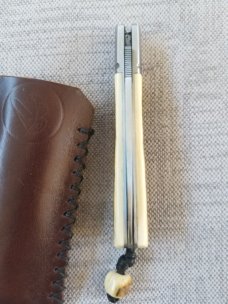 Vincenzo Balistreri Mammoth Ivory Sfliato Slipjoint 4" cld..N690..Lanyard pin..jimping and filework Vincenzo Balistreri Mammoth Ivory Sfliato Slipjoint 4" cld..N690..Lanyard pin..jimping and filework