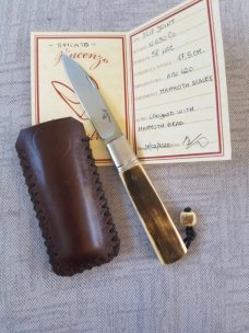 Vincenzo Balistreri Mammoth Ivory Sfliato Slipjoint 4" cld..N690..Lanyard pin..jimping and filework Vincenzo Balistreri Mammoth Ivory Sfliato Slipjoint 4" cld..N690..Lanyard pin..jimping and filework