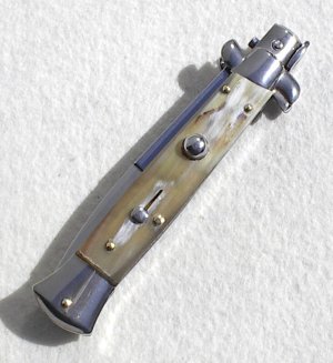 NEW FRANK BELTRAME 9" GENUINE FRENCH BOVINE HORN BAYONET BLADE ITALIAN STILETTO