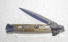NEW FRANK BELTRAME 9" GENUINE FRENCH BOVINE HORN BAYONET BLADE ITALIAN STILETTO