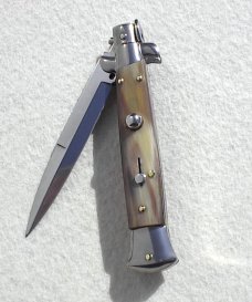 NEW FRANK BELTRAME 9" GENUINE FRENCH BOVINE HORN BAYONET BLADE ITALIAN STILETTO