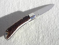 NEW OLD STOCK CLASSIC GENUINE STAG ITALIAN AKC AUTO SPEED HUNTER NICKEL SILVER BOLSTERS