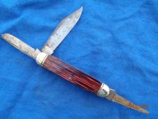 Made in USA Cattle knife Pink & Black handles