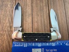 Bulldog Canoe Green Rope Jigged Bone Fighting Bulldog Blade Etch