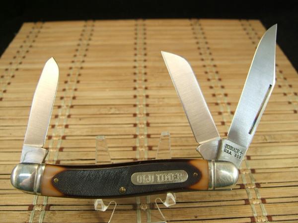 SCHRADE OLD TIMER 858 LUMBERJACK USA MADE VINTAGE LARGE STOCKMAN 3 BLADE MINT CONDITION POCKET KNIFE
