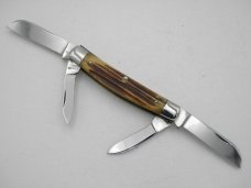 Queen Cutlery Co. #32 Congress in Winterbottom Bone: 4” closed; early 1950s, Rare Queen STAINLESS Queen Cutlery Co. #32 Congress in Winterbottom Bone: 4” closed; early 1950s, Rare Queen STAINLESS