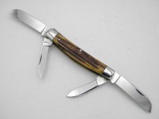 Queen Cutlery Co. #32 Congress in Winterbottom Bone: 4” closed; early 1950s, Rare Queen STAINLESS Queen Cutlery Co. #32 Congress in Winterbottom Bone: 4” closed; early 1950s, Rare Queen STAINLESS