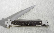 NOS A.G.A. CAMPOLIN 11" MALTESE GENUINE STAG MODIFIED BAYONET BLADE NICKEL SILVER BOLSTERS - W/POUCH