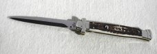 NOS A.G.A. CAMPOLIN 11" MALTESE GENUINE STAG MODIFIED BAYONET BLADE NICKEL SILVER BOLSTERS - W/POUCH