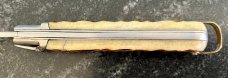 1960's Makinox Switchblade, Bone Handle With Bail, Hard To Find, Made In France, Used 