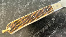 1960's Makinox Switchblade, Bone Handle With Bail, Hard To Find, Made In France, Used 