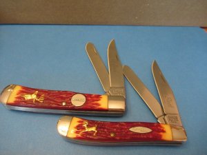 Camillus Red Staglon Large Trappers & Mini Trapper Ole Buck & Young Buck Model # CM291S