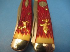 Camillus Red Staglon Large Trappers & Mini Trapper Ole Buck & Young Buck Model # CM291S