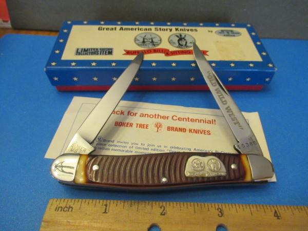Boker USA Great American Story Knife Buffalo Bill & Sitting Bull Muskrat # 1777