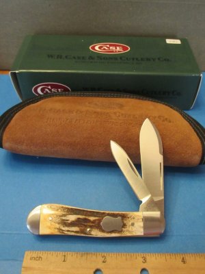 Case XX Burnt Stag Tony Bose Dog Leg Jack Pattern # TB52003 ATS-34 