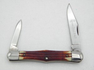 Queen Cutlery Co. #47 Half Whittler in Burnt Orange  imitation Winterbottom Bone: 3 5/8” closed