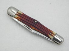 Queen Cutlery Co. #47 Half Whittler in Burnt Orange imitation Winterbottom Bone: 3 5/8” closed Queen Cutlery Co. #47 Half Whittler in Burnt Orange imitation Winterbottom Bone: 3 5/8” closed