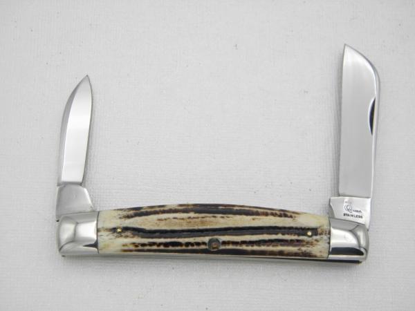 Queen Cutlery Co. #31 Half Congress in Winterbottom Bone: 4” closed; 1951-1951, Queen STAINLESS Queen Cutlery Co. #31 Half Congress in Winterbottom Bone: 4” closed; 1951-1951, Queen STAINLESS