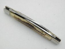 Queen Cutlery Co. #31 Half Congress in Winterbottom Bone: 4” closed; 1951-1951, Queen STAINLESS Queen Cutlery Co. #31 Half Congress in Winterbottom Bone: 4” closed; 1951-1951, Queen STAINLESS