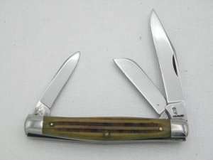 Queen Cutlery #26 Stockman Winterbottom bone:  3 1/4” closed, 1951 - 1954, Q STAINLESS